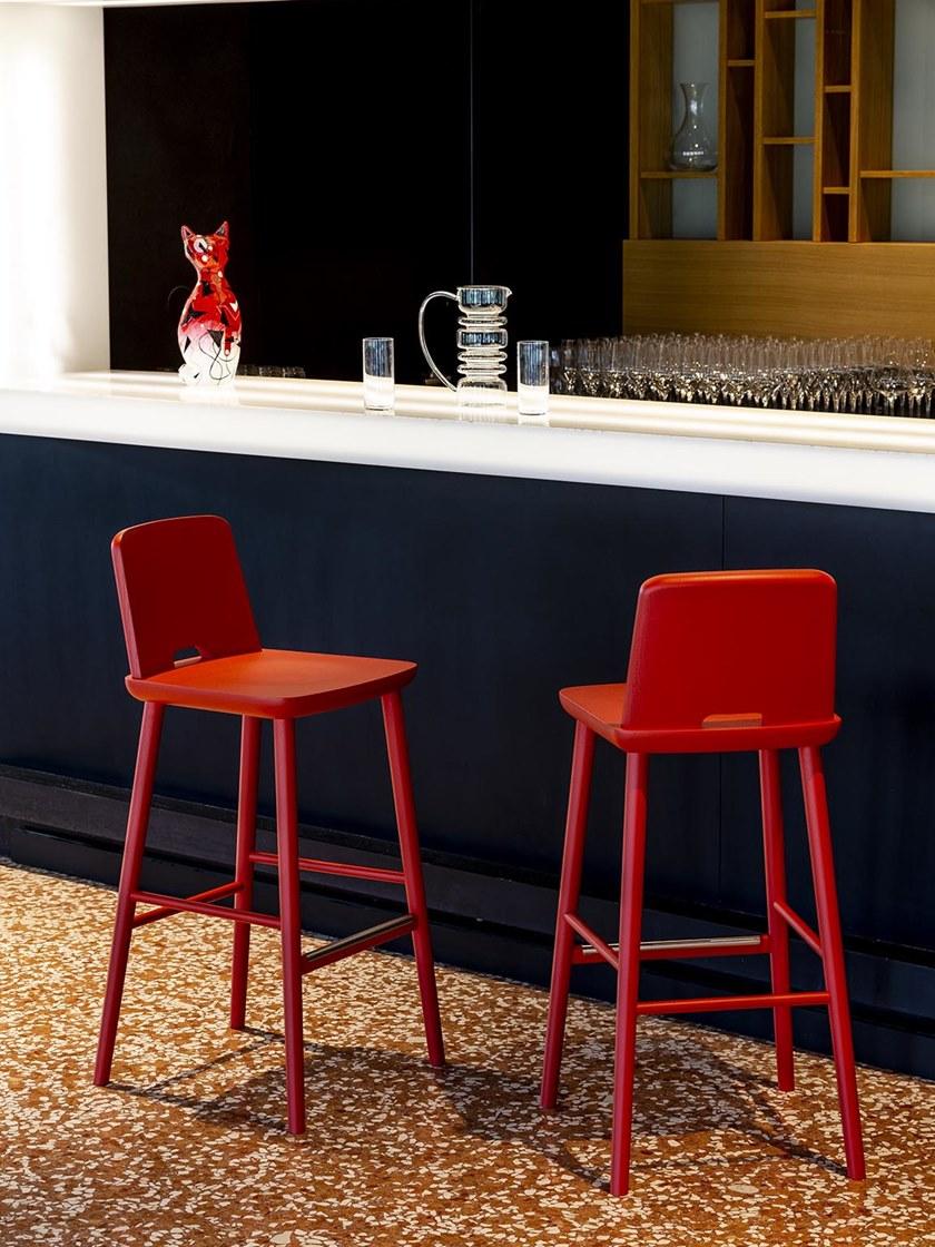 SIPA Барный стул из лакированной древесины с подставкой для ног Tablet sun-id-1484722 - Вид №2