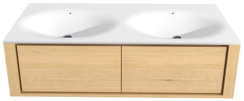 Ethnicraft Мебель для умывальника из дуба одинарная настенная с ящиками Oak qualitime Tgo-058071 - Вид №1