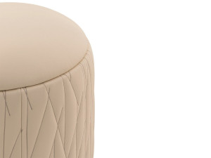 Круглый кожаный пуф