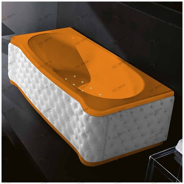 Ванна Gruppo treesse New Classic Young STA-V674C-SX-KB-OZ оранжевая с золотой фурнитурой с аэромассажем прямоугольная левая белая кожа STAV674CSXKBOZ