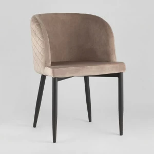 Стул с подлокотниками мягкий шампань с черными металлическими ножками "Молли" STOOL GROUP ДИЗАЙНЕРСКИЕ 00-3881929 Бежевый