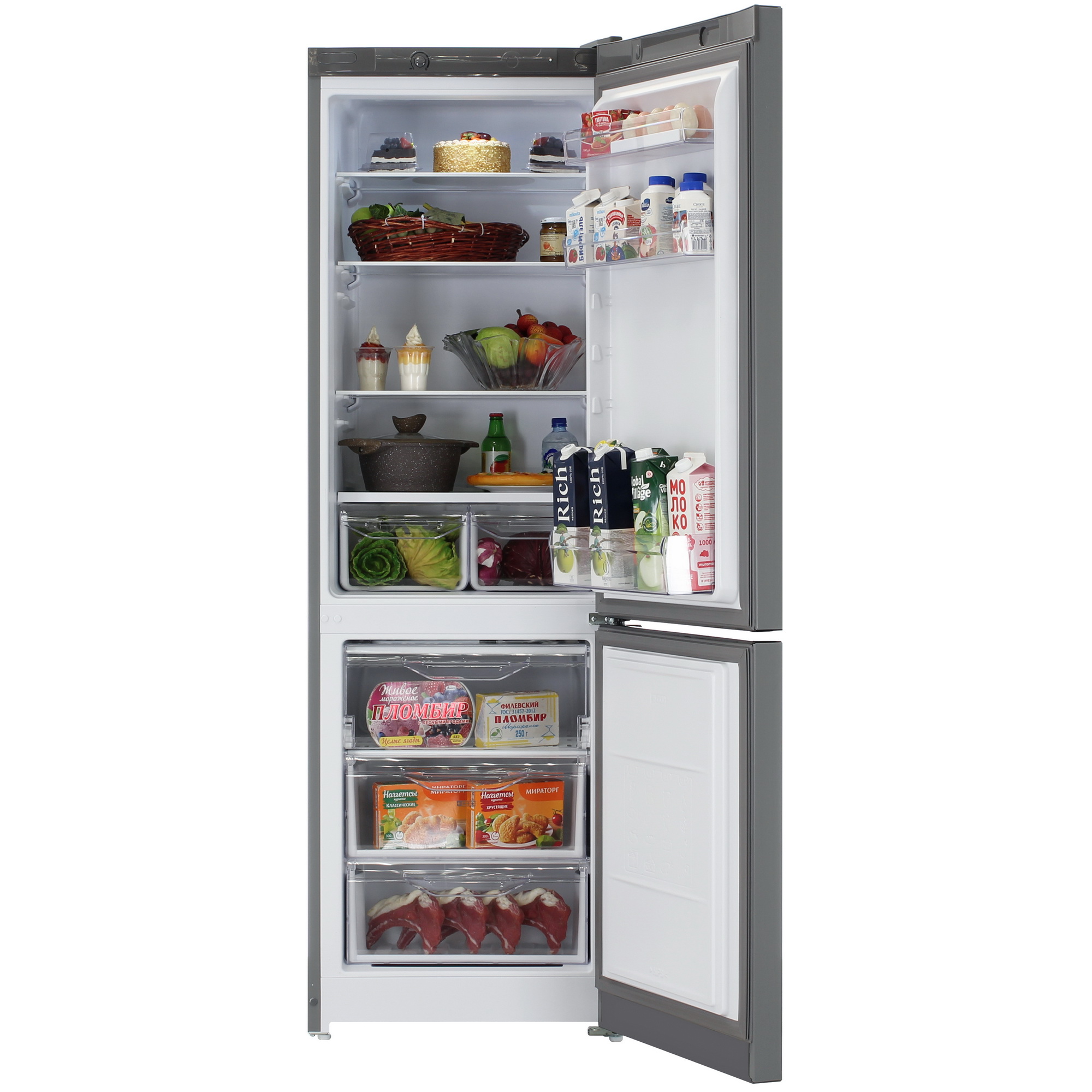 9244184 Холодильник с морозильником   Indesit DS 3180 G серебристый STDN-0048830 - Вид №5