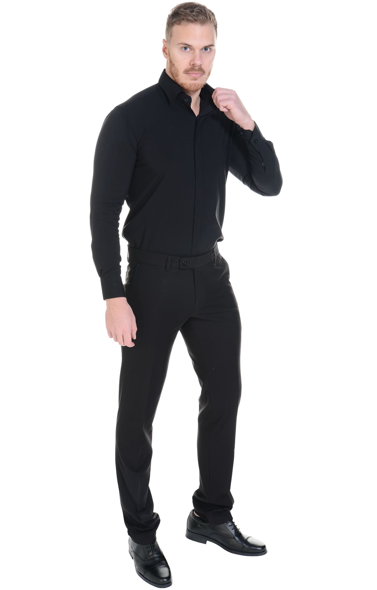 5030109 Рубашка мужская  black El-Risto  Корпоративная одежда  размер 44/176-182  - Вид №8