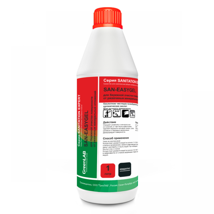 SN-106/1 GreenLAB SAN - EASYGEL, 1 л, для бережной очистки поверхности от ржавчины и минеральных отложений 