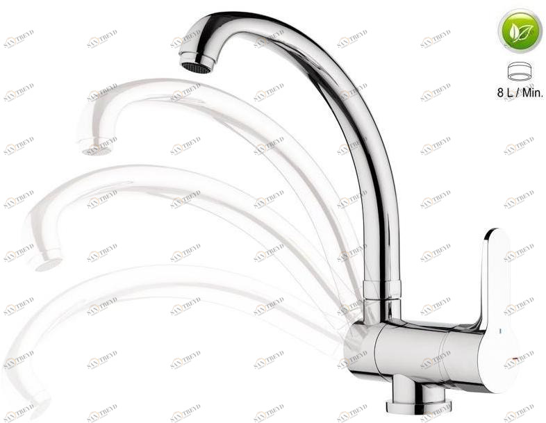 Remer Rubinetterie Кухонный смеситель с поворотным и откидным изливом Winner eco We 42 r lt8