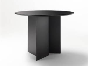 Круглый алюминиевый стол и столешница из окрашенного дуба