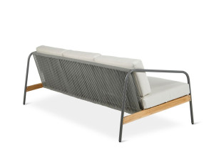 3-местный алюминиевый и деревянный садовый диван