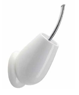 Cosi645(BI) Stil Haus, настенный и напольный керамический ёрш, хром - белая керамика 