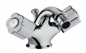 11522 БЕЛЫЙ-12522 ЧЕРНЫЙ Смеситель для биде на одно отверстие со сливным клапаном 1,1 / 4 ”. Bongio Fleur Blanc&Noir