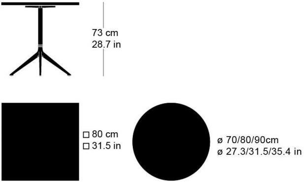 horgenglarus Квадратный обеденный стол из массива дерева с основанием 3 звезды  T-1006q  - Вид №1