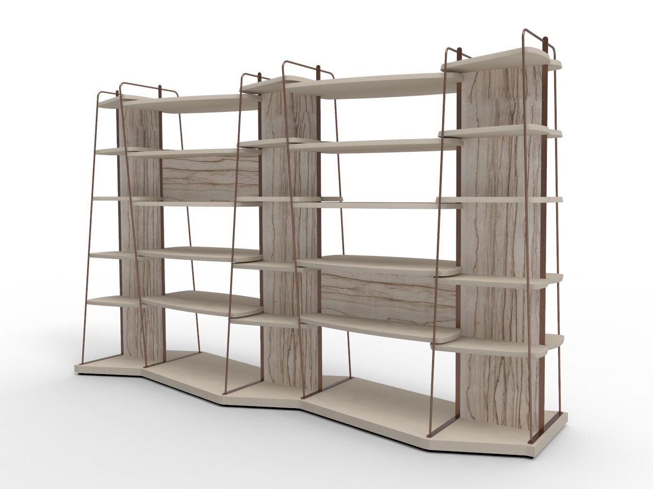 Деревянный двухсторонний самонесущий книжный шкаф Bizzotto Italia Aequilibrium ARCH-00071950 - Вид №9