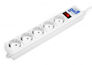 SPG-B-10-WHITE Surge protector power cube b 3.0 m 5 outlets (white) 10a / 2.2kw Электрическая мануфактура