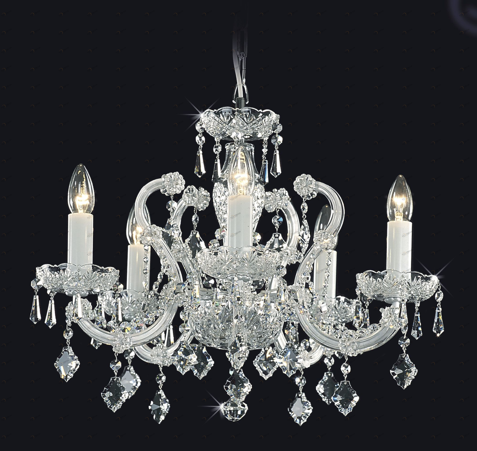 Traditional bathrooms Хрустальная люстра MARIA на 5 рожков из BOHEMIAN CUT CRYSTAL TB-KL-01-005 