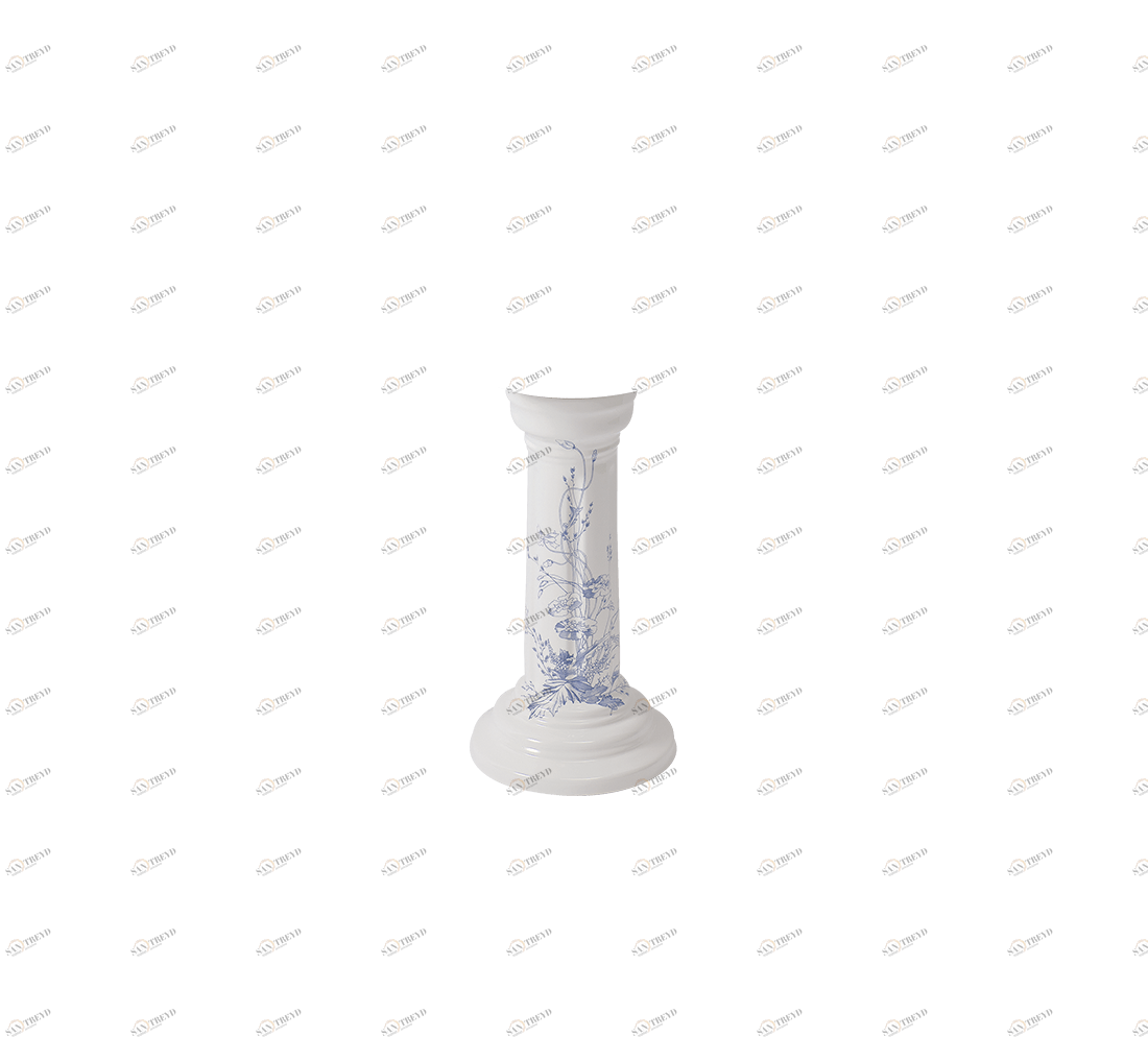 Gentry Home Таз большой белый Victorian Синий узор GH102631