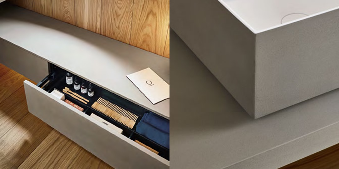 Комбинация ванной комнаты S102 в отделке STEP 45 Milltek/глина Polvere MILLDUE SINTESI SINTESI102 - Вид №3