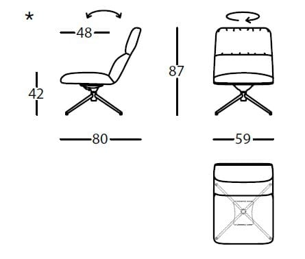 Тканевое вращающееся кресло SANCAL ARCH-00122651 - Вид №3