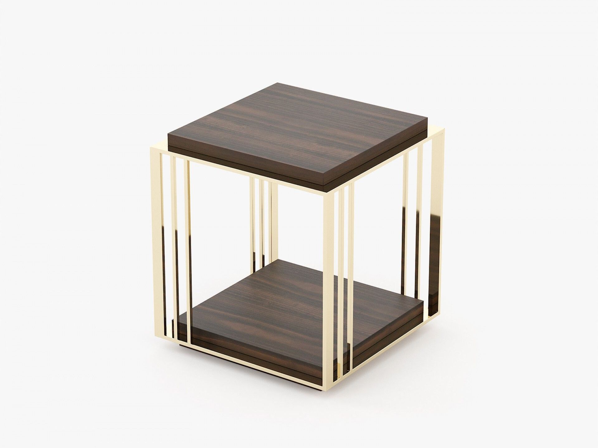 Квадратный журнальный столик из нержавеющей стали и дерева Laskasas ARCH-00053340 - Вид №2