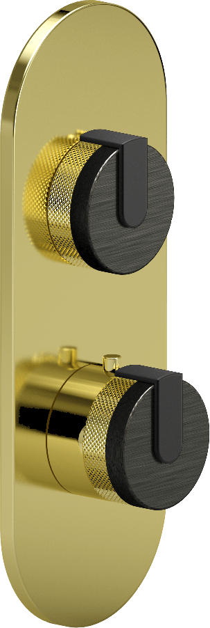 E-8026-R1BOXE0-L1MBK-PB-T Планка M-Series с 2 ручками - Внешняя часть GRAFF MOD+