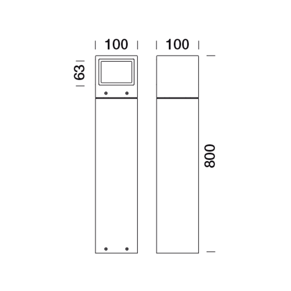 1080664 Мобильный светильник Platek MINI ONE Paletto  MINI ONE Bollard H. 800 mm - LED 4000K 4 Openings  - Вид №6