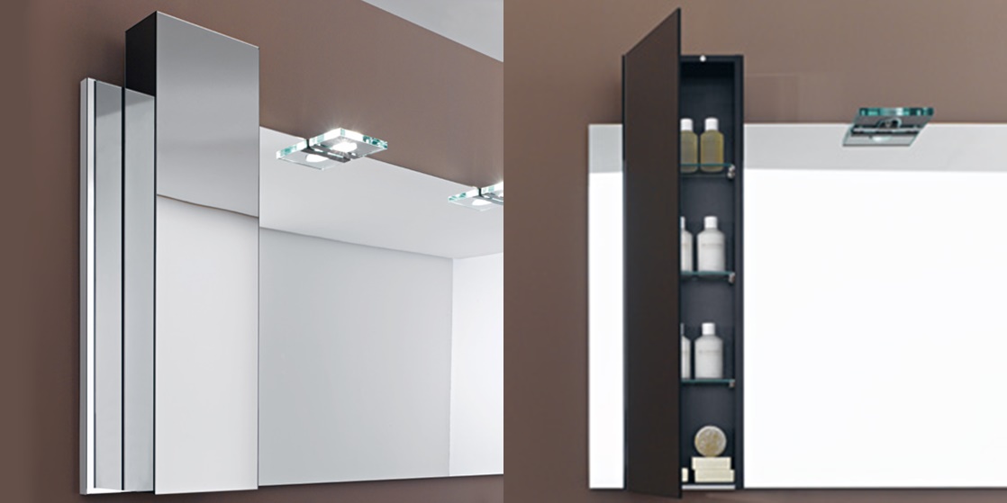 Комбинация ванной комнаты FLY124 в отделке  Net Ceramic / Denim Grigio MILLDUE FLY - Вид №1