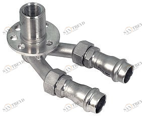 69478GZW1255 SANHA 9478GZW водорозетка проходная разъёмная с универсальным 1/2x1/2 - 55 mm мм 