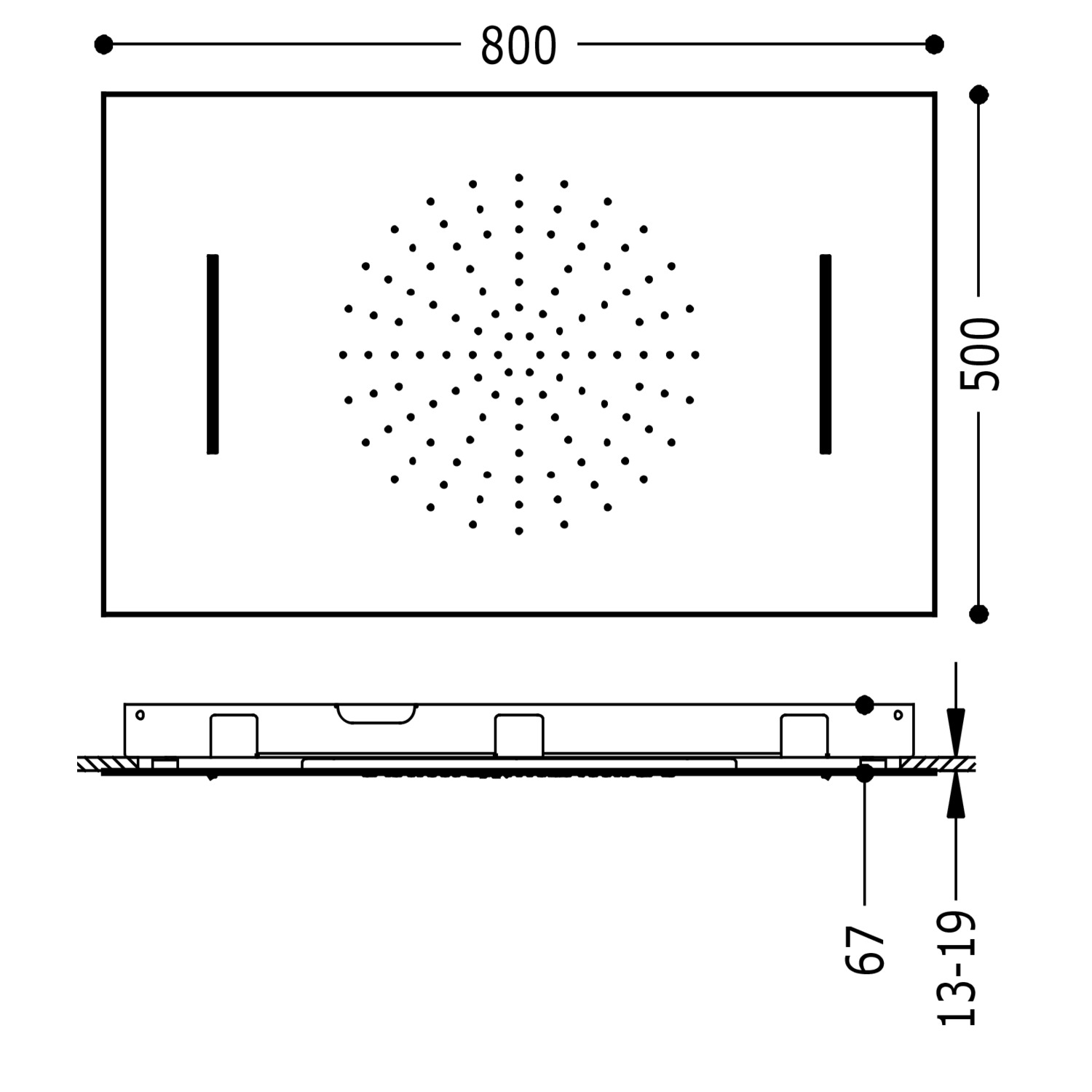 Скрытая потолочная насадка для душа-29996601 TRES RICAMBI - Вид №1