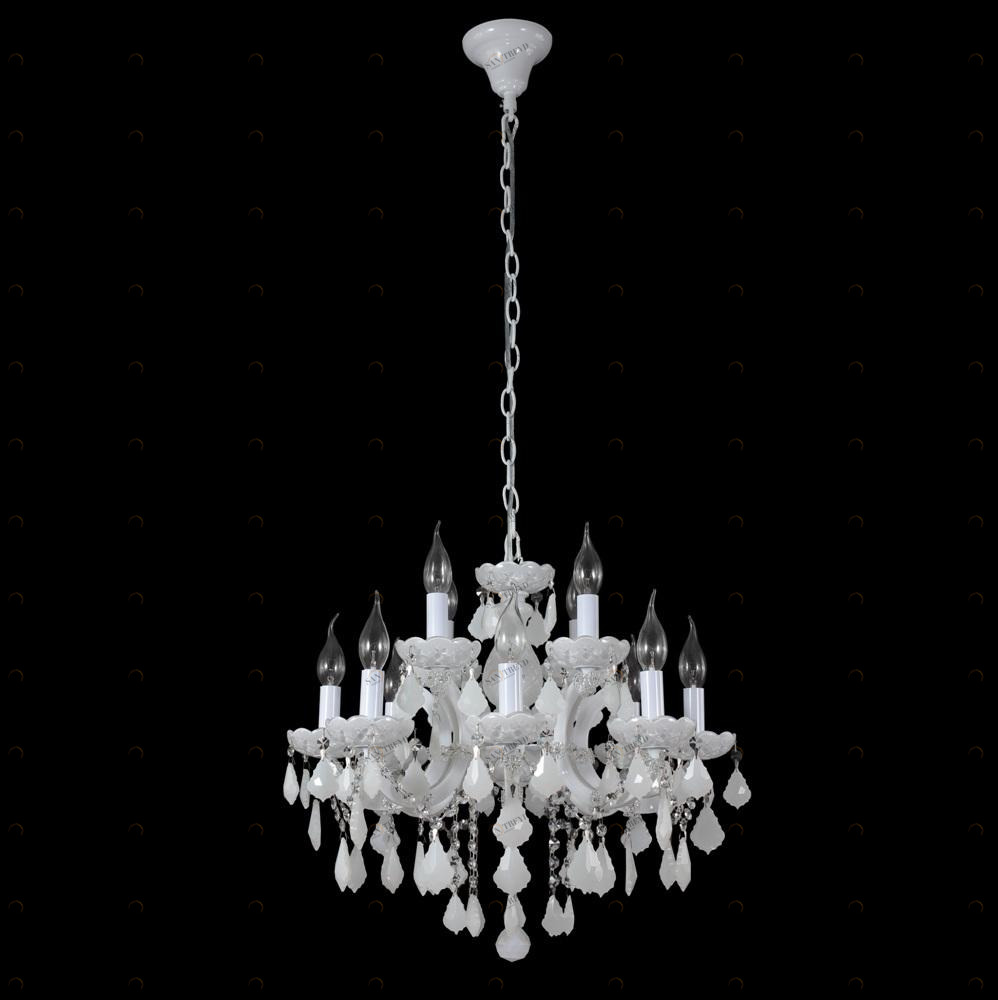 Дизайнерская подвесная люстра Crystal Lux Ines SP8+4 White белая CRYSTAL LUX ДИЗАЙНЕРСКИЕ, INES WHITE 109256 Белый 