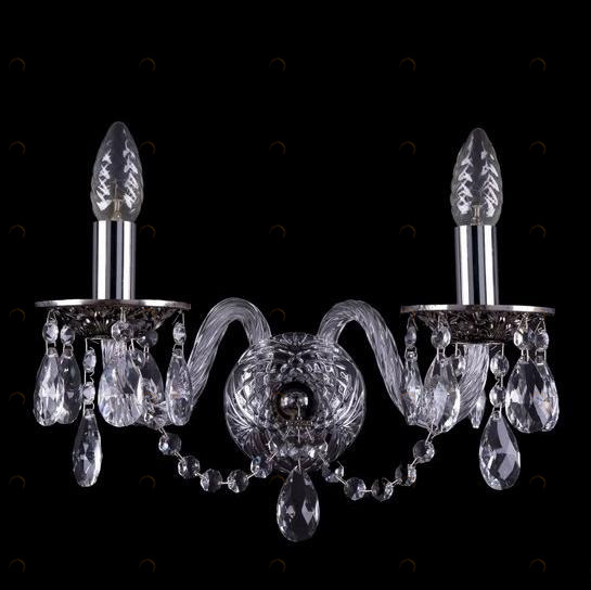 Бра Bohemia Ivele 1600/2/NB BOHEMIA IVELE СВЕЧА 077242 Прозрачный;серебро 