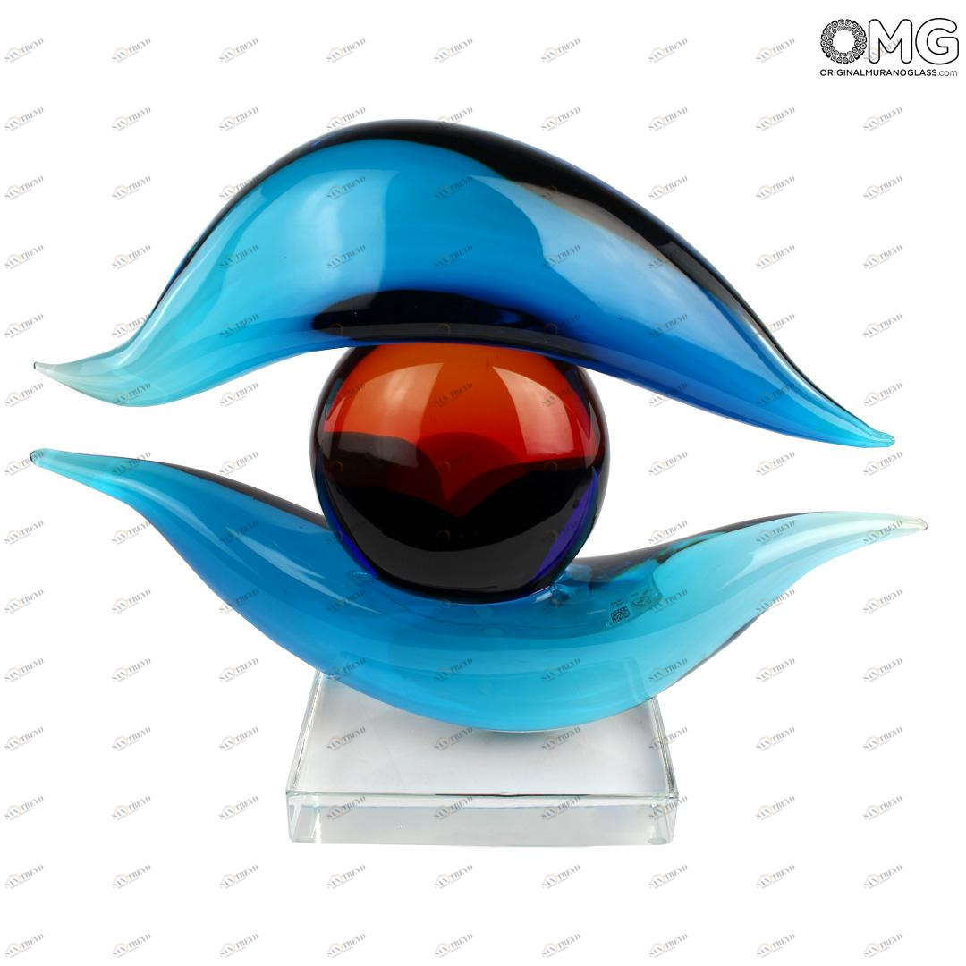 2035 ORIGINALMURANOGLASS Скульптура Третий глаз - взгляд - муранское стекло OMG 13 см 