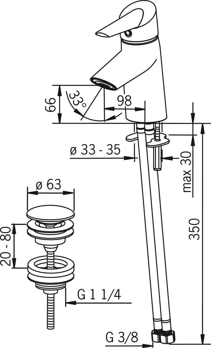 Oras 2700F Смеситель для умывальника 2700F Optima Хром  - Вид №4