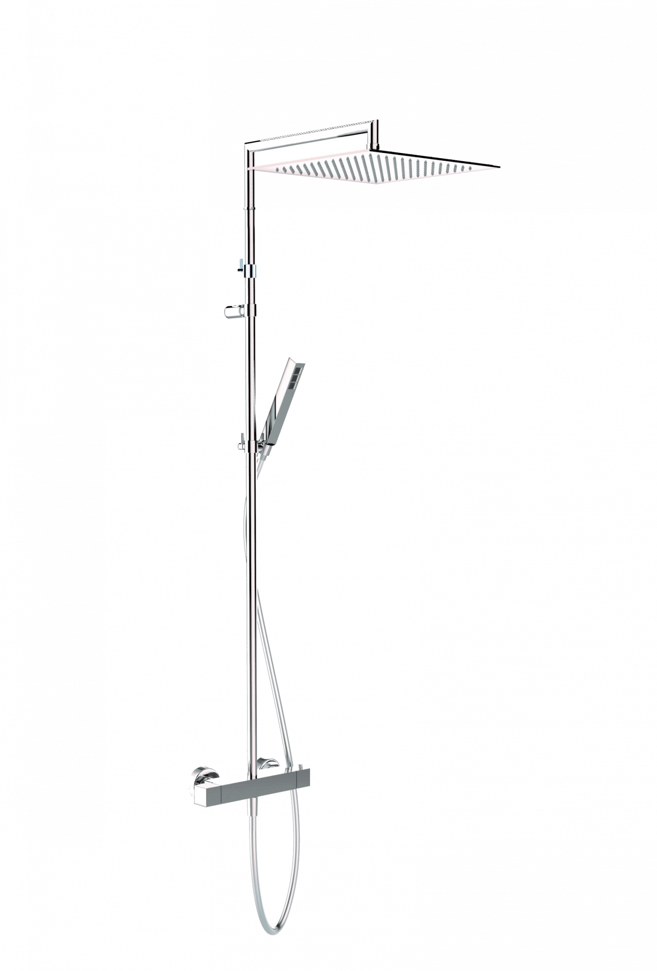 01-1229E-CR CARIMALI Телескопическая насадка Extreme Square, душевая лейка MySlim 
