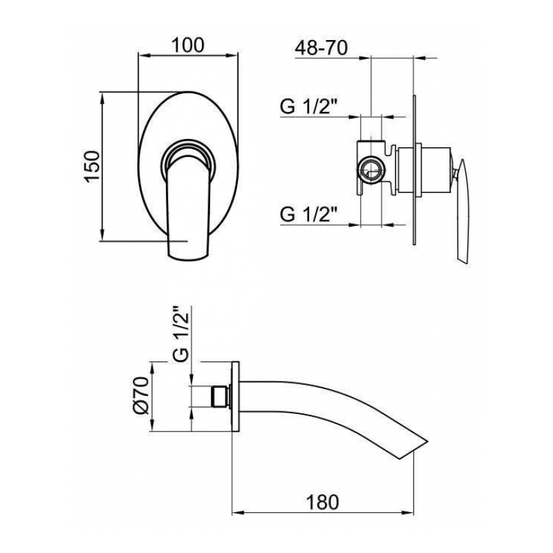 AI830606015 Смеситель для раковины Webert Aria - Вид №1