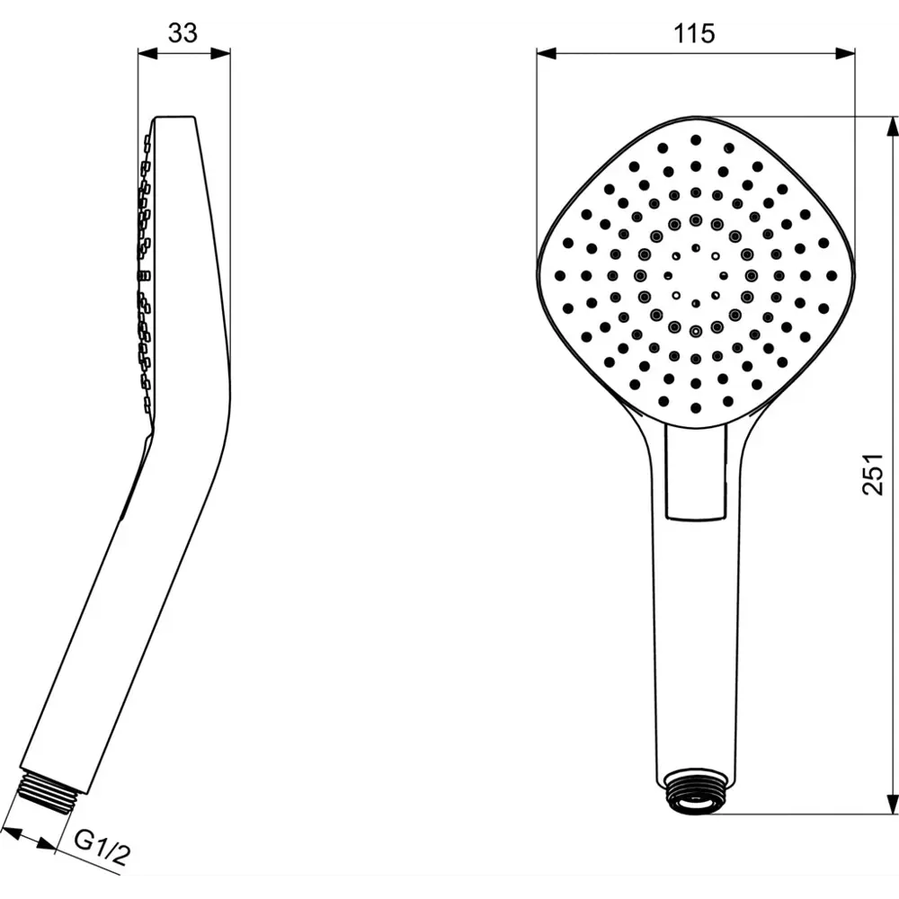 Лейка для душа Ideal Standard IdealRain Evo B2232AA ромбическая 3 режима 18870856 STLM-2091776 Idealrain Evo Diamond - Вид №3