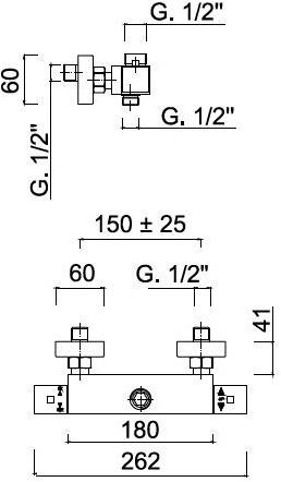Rubinetteria Giulini Смеситель для душа на 2 отверстия с переключателем Pablolux F8205 - Вид №1