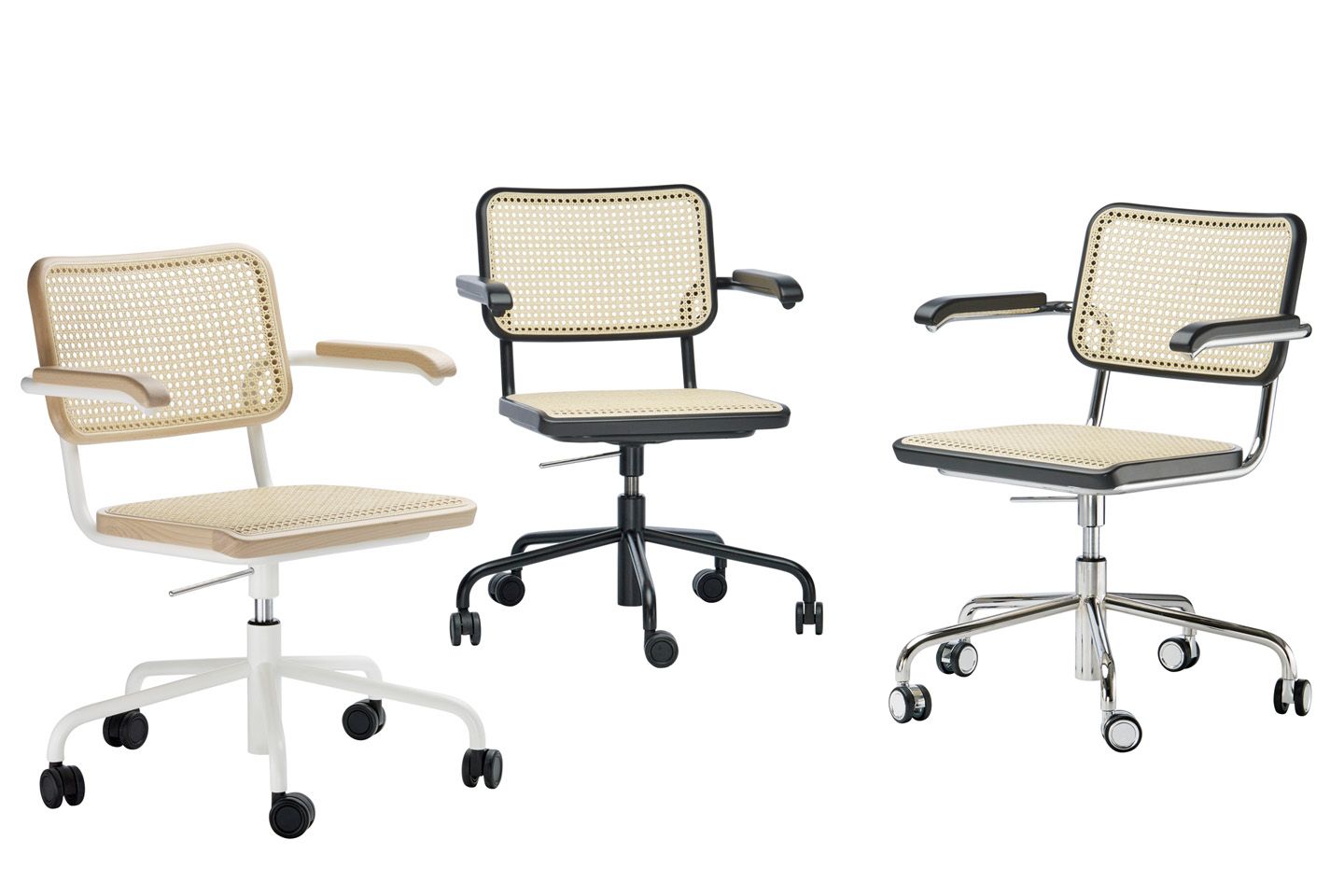 Плетеное вращающееся кресло с колесами THONET S 32 / S 64 ARCH-00027758 - Вид №9
