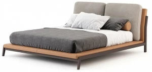 Stylish Club Двуспальная кровать Camel с мягким изголовьем Milos Scf.ml15