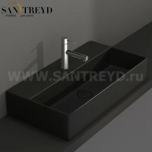 IN072AR Подвесная раковина настенная прямоугольная Ceramica Globo T-EDGE черная
