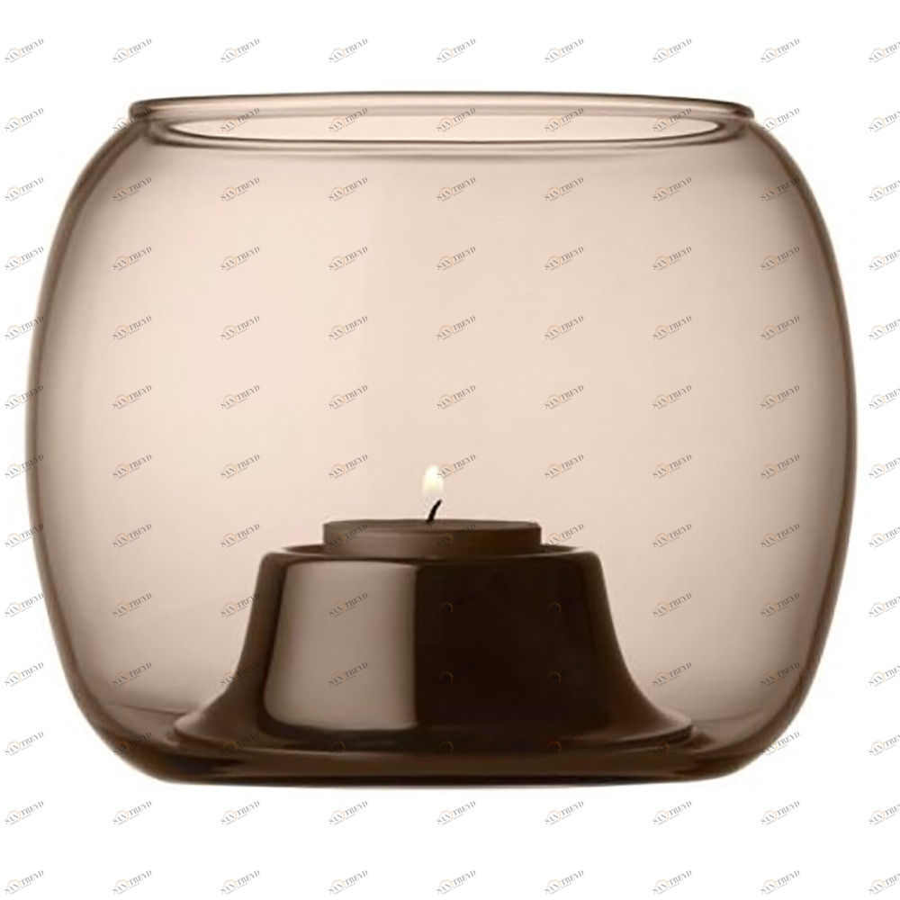 Подсвечник стеклянный коричневый Kaasa IITTALA СОВРЕМЕННЫЙ 117186 Коричневый;прозрачный 