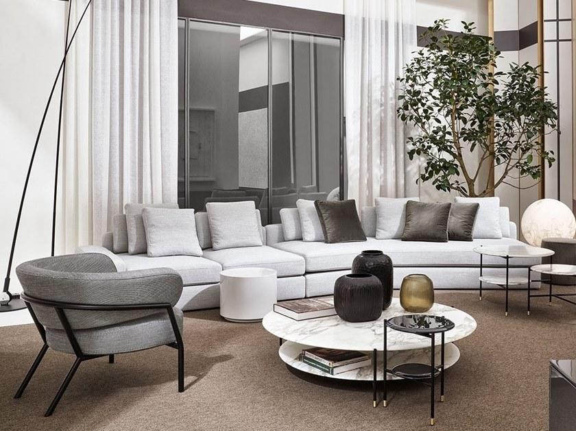 Meridiani Изогнутый диван со съемным чехлом из ткани Harold sun-id-1415477 - Вид №6