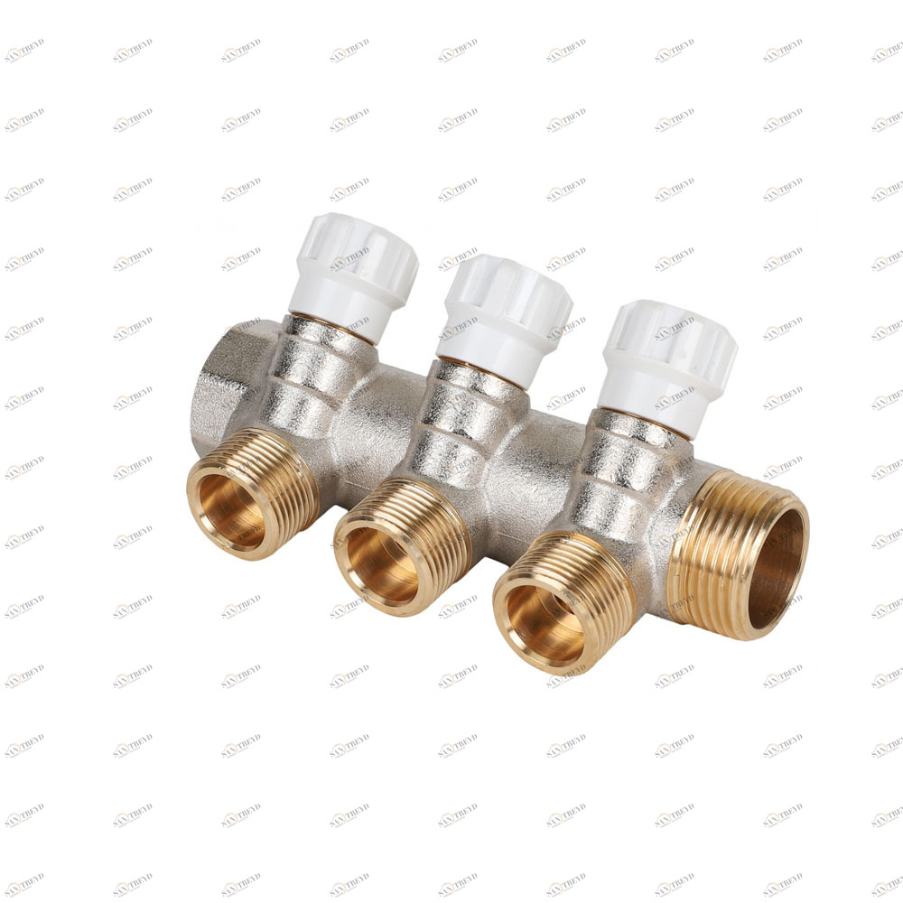Коллектор латунный с регулирующими вентилями MVI (MM.403.0605) 1"x3/4"x3 выхода MM.403.0605 Santreyd 