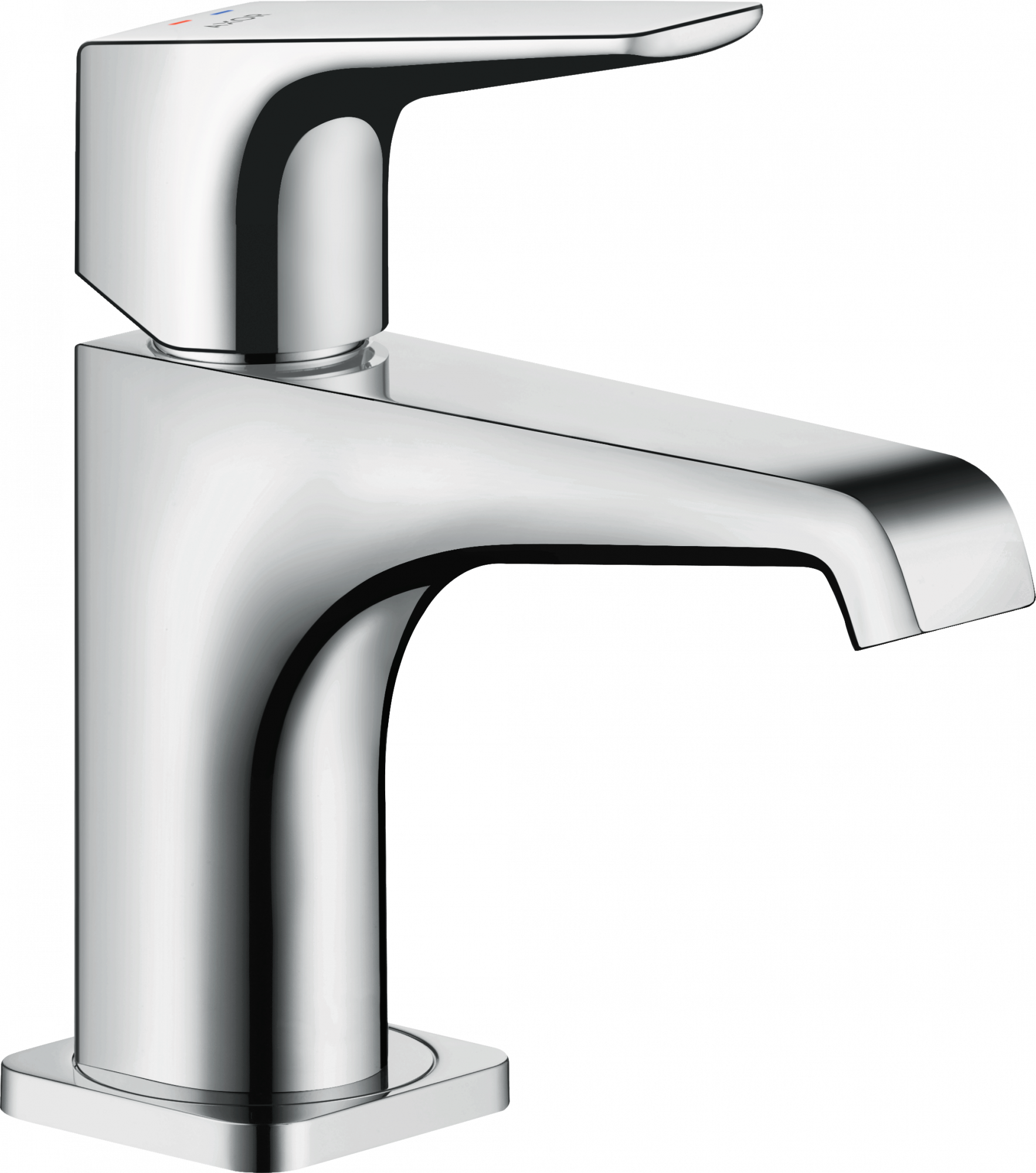 36112000 Смеситель для раковины 90, однорычажный, с рычажной ручкой, для умывальников со сливным гарнитуром AXOR CITTERIO E