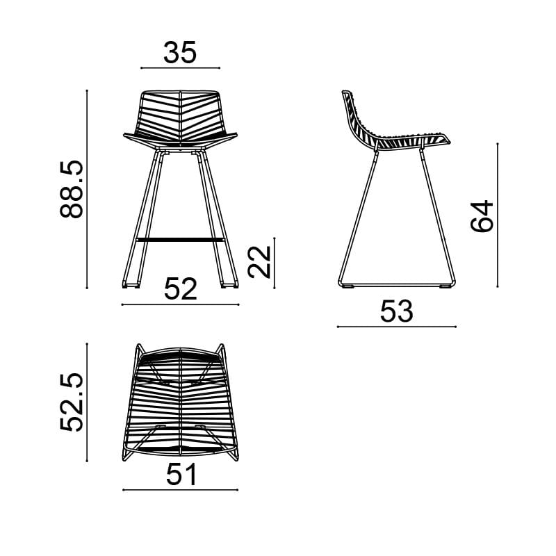 Стальной табурет с подставкой для ног Arper ARCH-00103194 - Вид №15