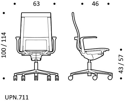 ICF Поворотное офисное кресло из сетки с 5 спицами и колесиками Una chair sun-id-1492929 - Вид №6
