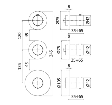 Термостатический смеситель для душа RUBINETTERIA PAFFONI Modular Box ARCH-00075297 - Вид №4