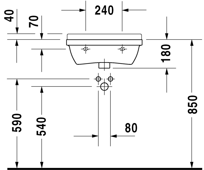 0307500000 Подвесная раковина настенная овальная Duravit Starck 3 - Вид №2