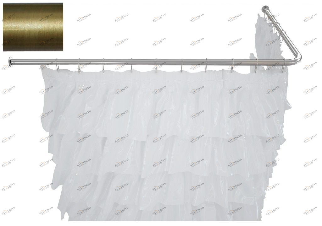 Карниз для ванны Aquanet Accord угловой Г-образный 150x100 латунь 00241436