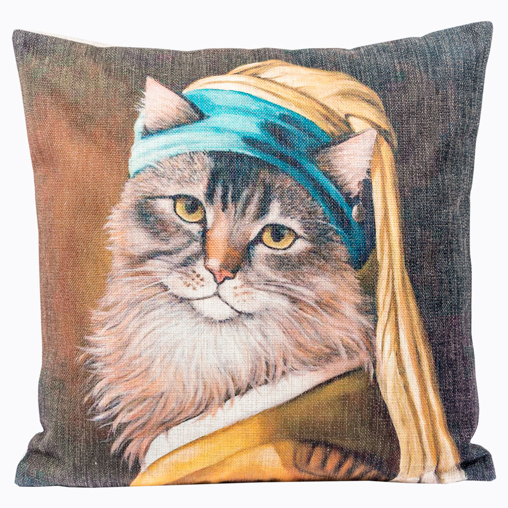 2719042 Арт-подушка «Музейный экспонат», версия 26 «Девушка с жемчужиной» Object Desire 