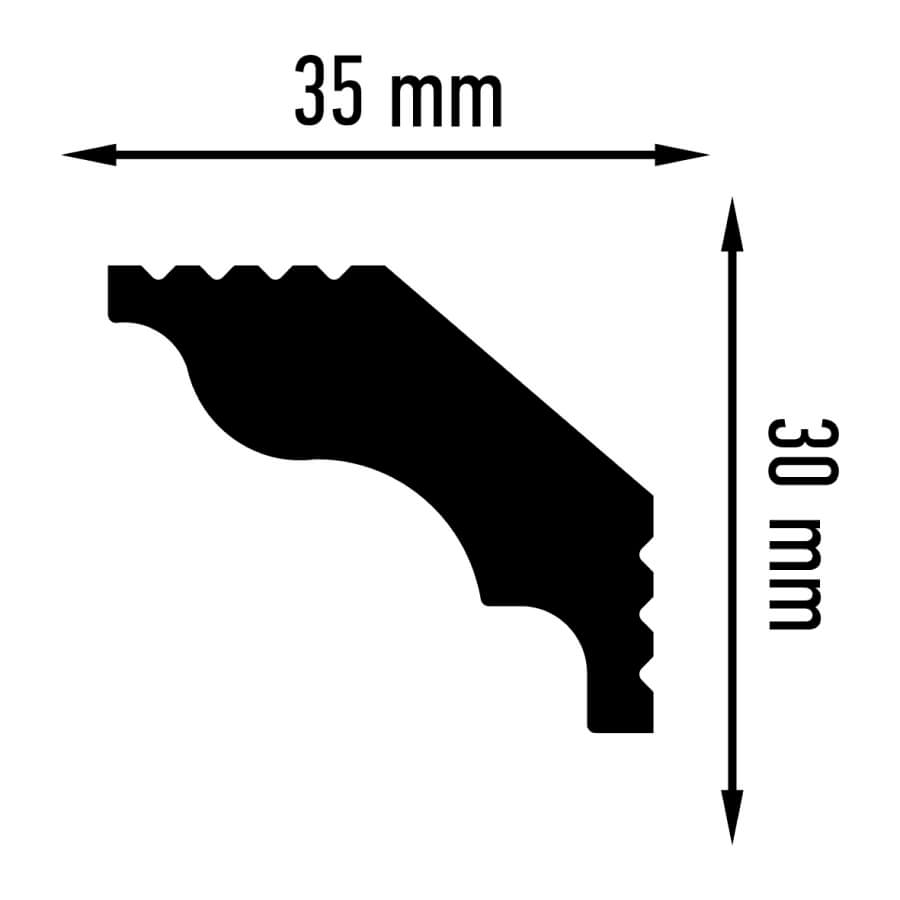 Плинтус потолочный Плинтэкс D 35/30 (115 шт) STSR-2105  - Вид №1