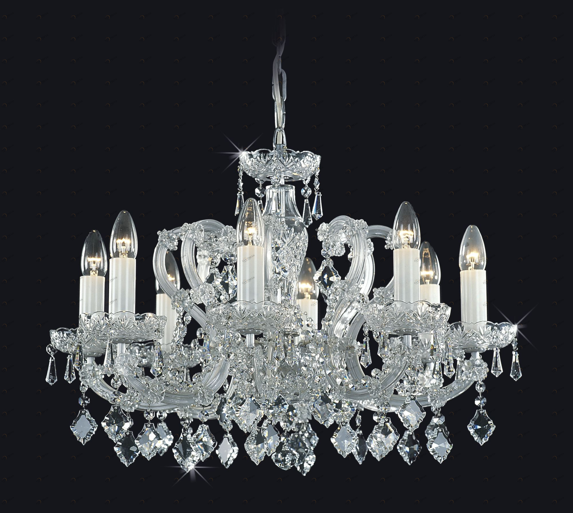 Traditional bathrooms Хрустальная люстра MARIA 8 рожков из BOHEMIAN CUT CRYSTAL TB-KL-01-008 