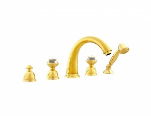 051216.E00.50 Набор для ванны с пятью отверстиями и кристаллами сваровски Яркий хром